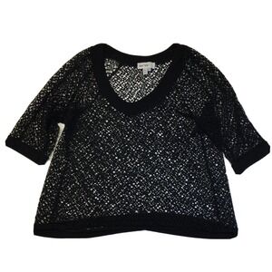 Lanalee Womens XL ‎ Top  3/4 Sleeves Fisherman Fabric With A Ribbed V-Neck